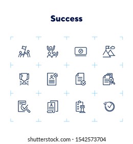 Successful business line icon set. Team, best, top, award. Business concept. Can be used for topics like contract, win, leadership