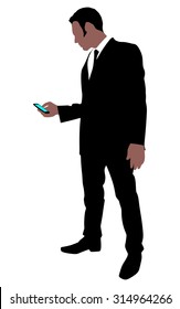 successful business man use cell phone, vector 