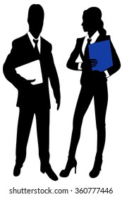 successful business people holding folder