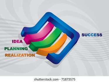 A successful business steps - abstract illustration
