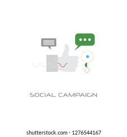 successful business strategy planning social campaign concept line style isolated