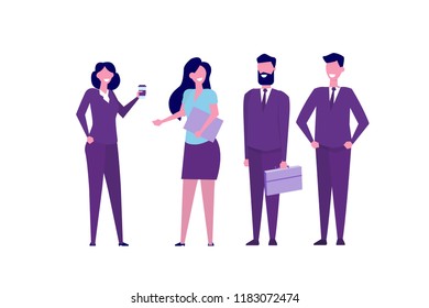 Successful business team. Group of Colleague, office workers or businessmen working. Vector illustration
