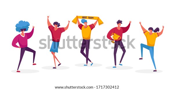 Successful Business Team Male Female Characters Stock Vector (Royalty ...
