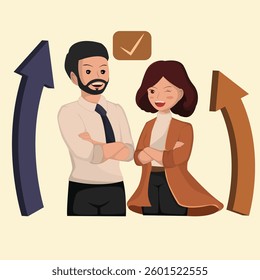 Successful Business Teamwork and Growth Confident Business People.
