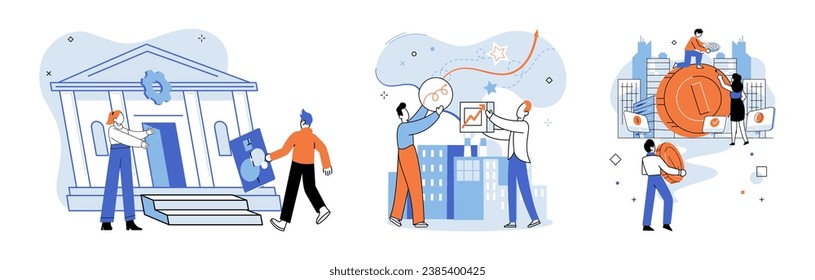 Successful business. Vector illustration. Creative problem-solving generates innovative solutions Employment in supportive and inclusive culture fosters togetherness and achievement Support