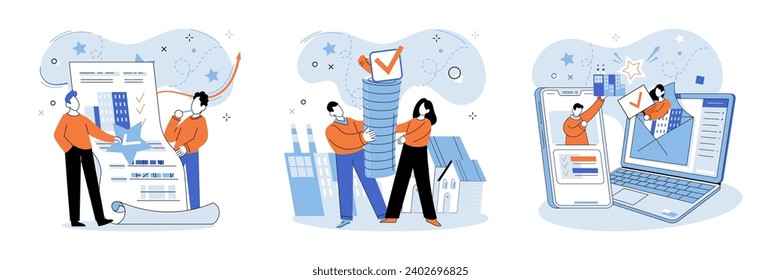 Successful business. Vector illustration. Effective teamwork hinges on clear communication and seamless collaboration Partnerships flourish through trust, mutual understanding, and shared goals