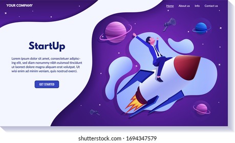 Successful business website concept, set of vector illustrations. Business project, teamwork and company strategy presentation. Creative concept for businesspeople landing page, corporate website