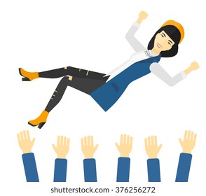 Successful business woman during celebration.