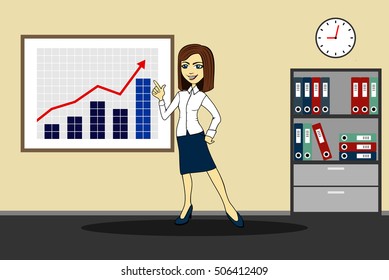 Successful Business Woman Pointing at the Schedule
