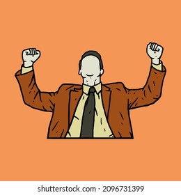 Un empresario exitoso con una expresión asombrosa
