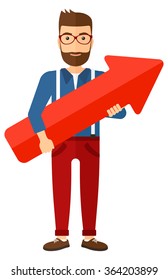 Successful businessman with arrow up.