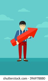 Successful businessman with arrow up.