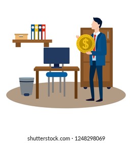 successful businessman avatar cartoon