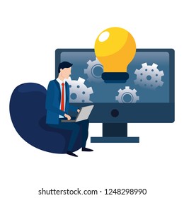 successful businessman avatar cartoon
