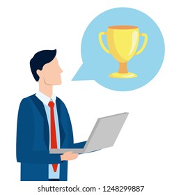 successful businessman avatar cartoon