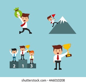 successful businessman character isolated icon design, vector illustration  graphic 