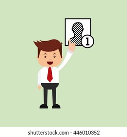 successful businessman character isolated icon design, vector illustration  graphic 