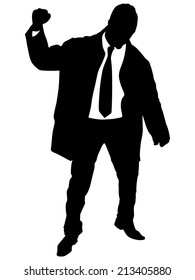 successful businessman in coat, vector