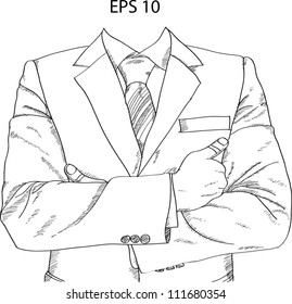 Man sketch suit Images, Stock Photos & Vectors | Shutterstock