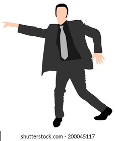 successful businessman dancing, vector  