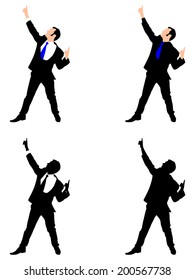 successful businessman dancing, vector 