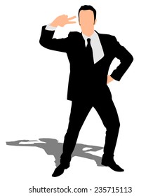 Successful businessman dancing, vector 