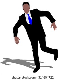 Successful businessman dancing, vector 