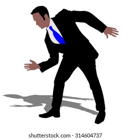 Successful businessman dancing, vector 