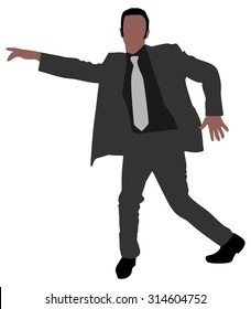 Successful businessman dancing, vector 