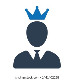 Successful businessman flat vector icon