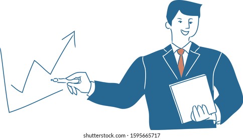 Successful businessman having motivation. Aim for good business performance. 