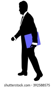 successful businessman holding folder
