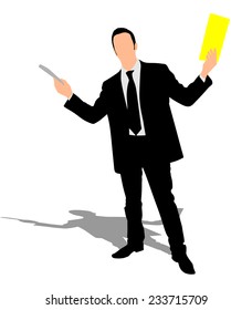 successful businessman holding folder, vector 