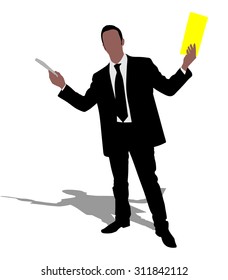 Successful businessman holding folder, vector