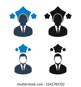 Successful Businessman Icon Set. Flat Style vector EPS.