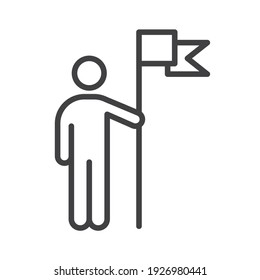 Successful businessman line icon, vector.