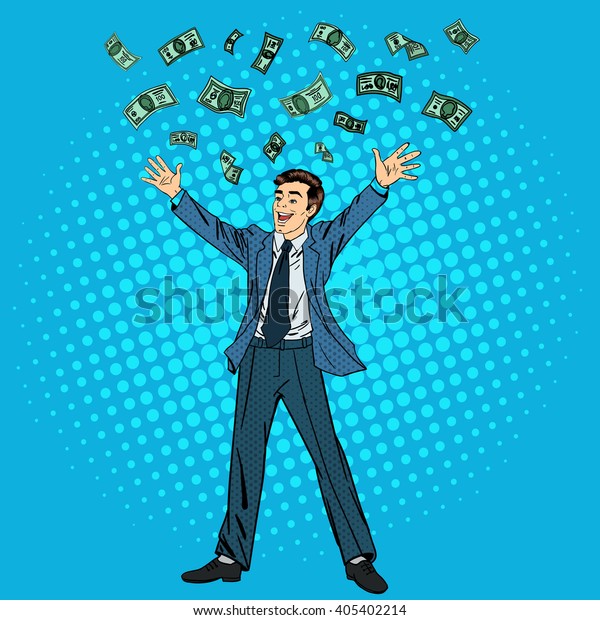 Successful Businessman Money Man Throwing Cash Stock Vector (Royalty ...