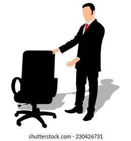 successful businessman offered a chair, vector 