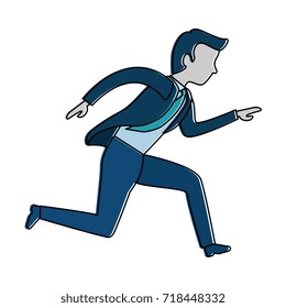 successful businessman running avatar character