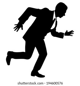 successful businessman running, vector 