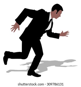 Successful businessman running, vector 