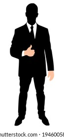 successful businessman showing thumb up, vector 