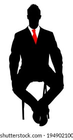 successful businessman sitting on chair, vector 