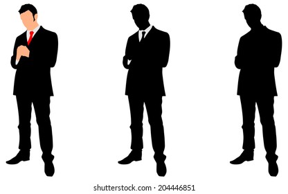 successful businessman standing, vector