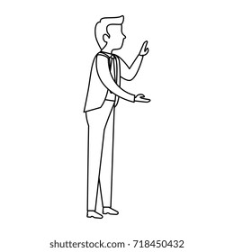 successful businessman talking avatar character