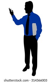 successful businessman talking and holding folder