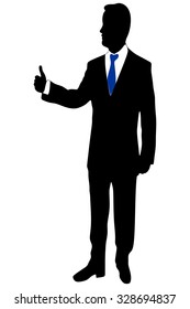 successful businessman, thumb up, vector