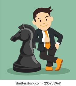 Successful businessman. Vector flat illustration