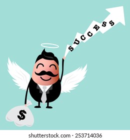 successful businessman, vector illustration.