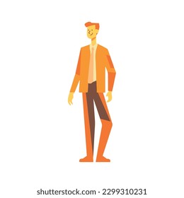 Successful businessman walking with confidence in suit isolated